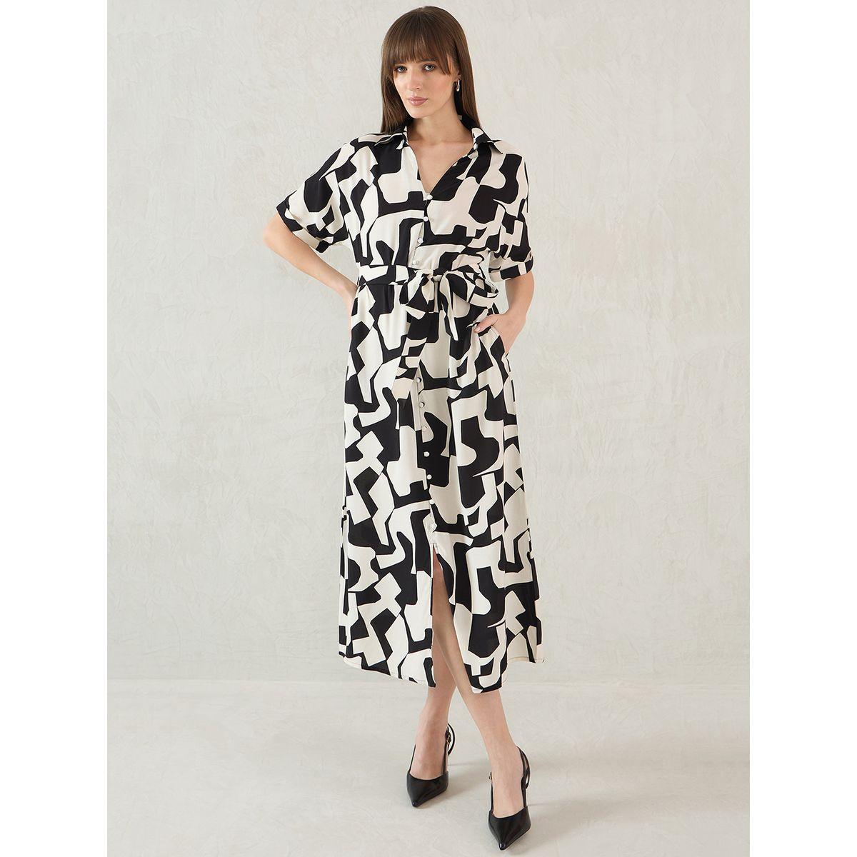 فستان ميدي مُطبع بتفاصيل ياقة-women-clothing-dresses-image-1