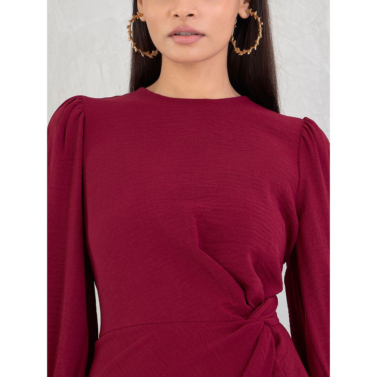 فستان بطول الركبة بتفاصيل عُقدة-women-clothing-dresses-image-4