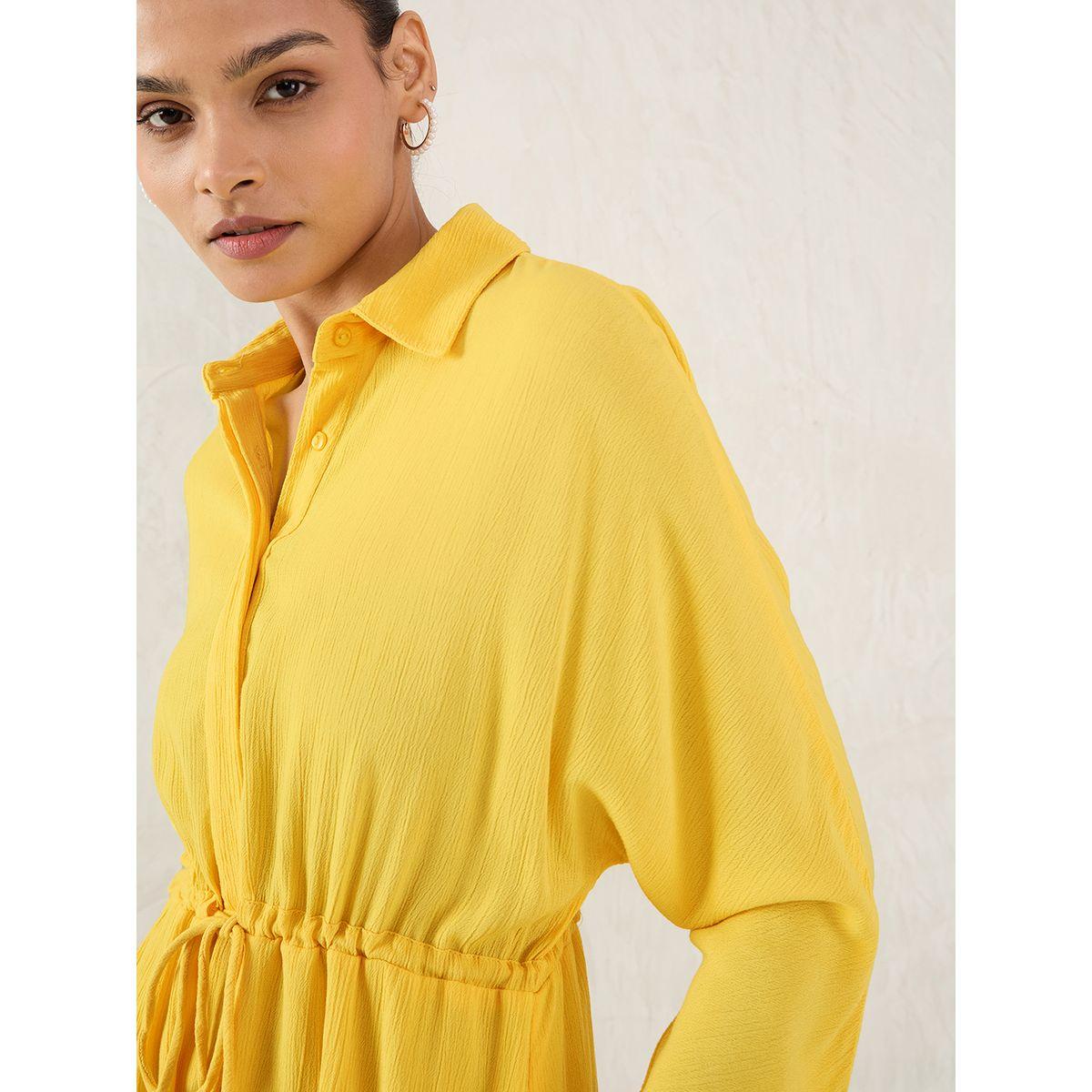 فستان طويل بتفاصيل ياقة مع ربطة خصر-women-clothing-dresses-image-4