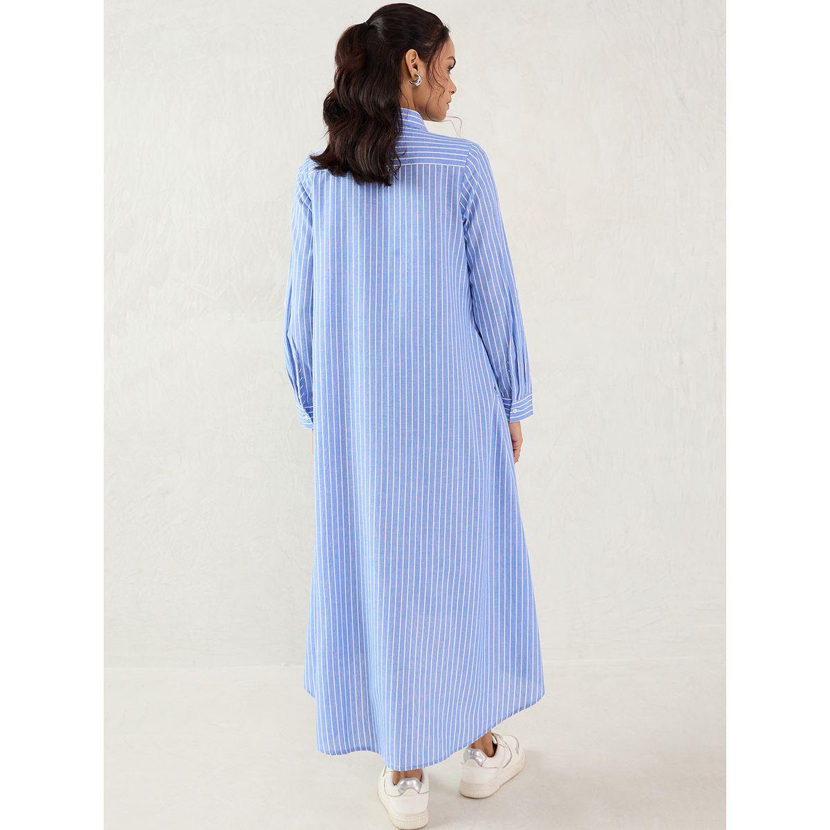 فستان طويل مخطط بحافة غير متماثلة-women-clothing-dresses-image-2