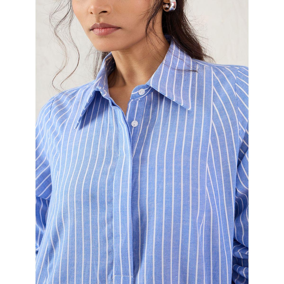 فستان طويل مخطط بحافة غير متماثلة-women-clothing-dresses-image-4