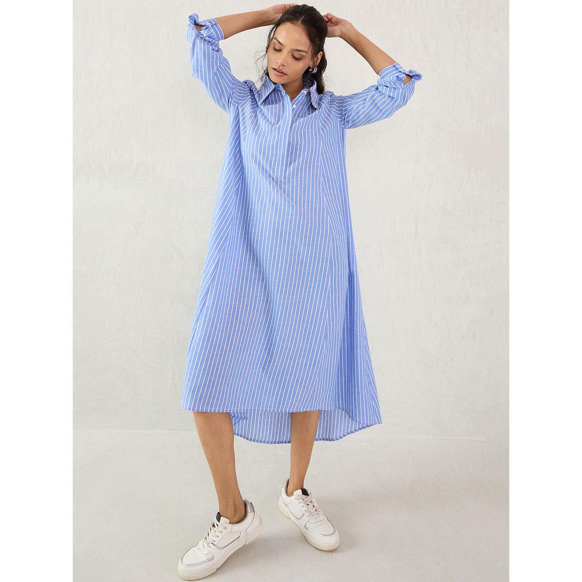 فستان طويل مخطط بحافة غير متماثلة-women-clothing-dresses-image-5
