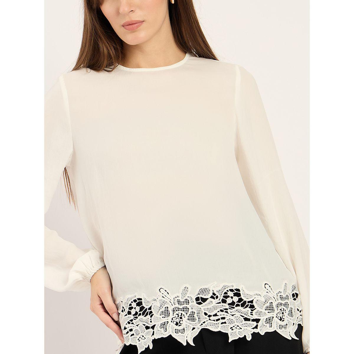 بلوزة بأكمام طويلة مع تفاصيل دانتيل-women-clothing-shirtsandblouses-blouses-image-3