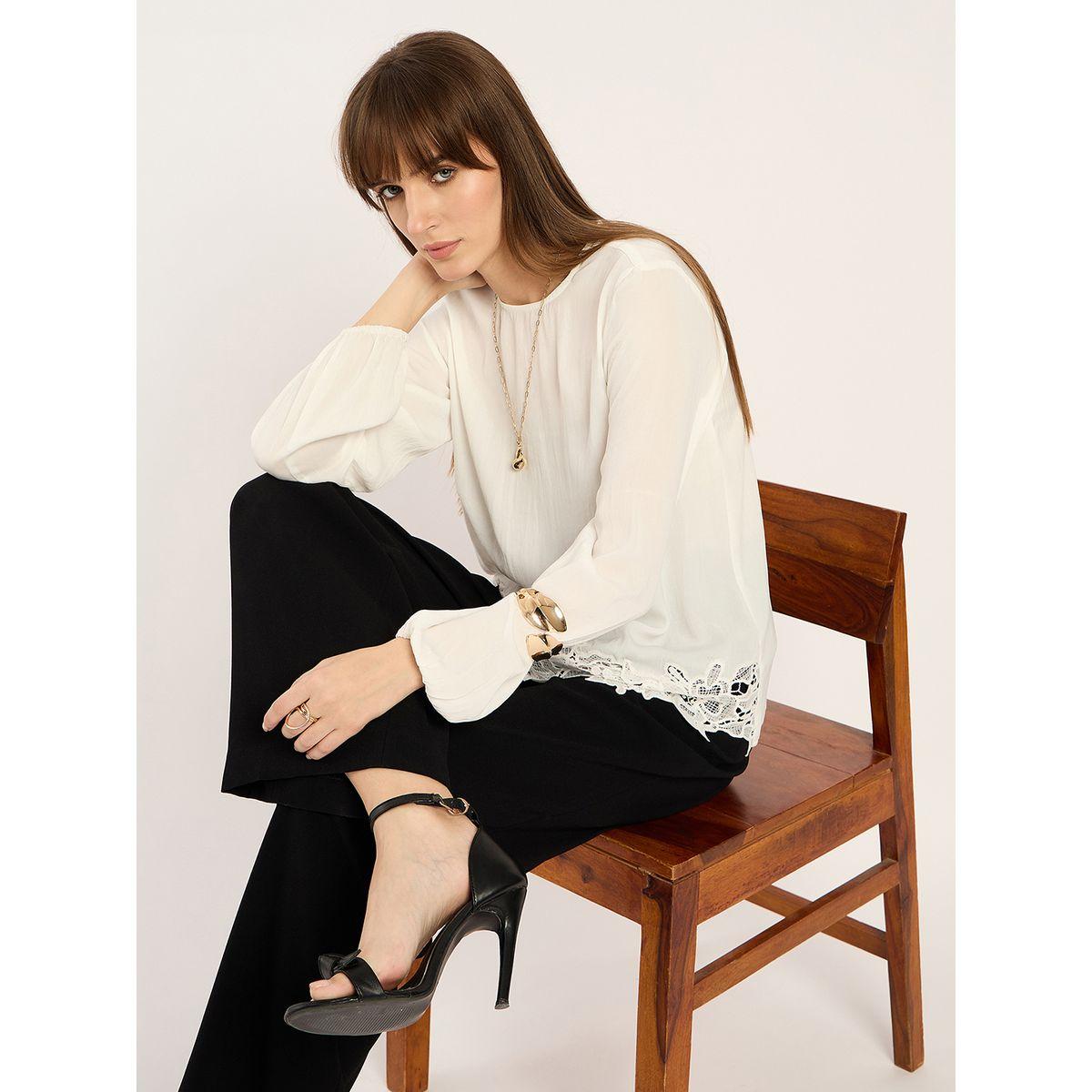 Femmella White Lace Hem Long Sleeve Top-women-clothing-shirtsandblouses-blouses-image-6