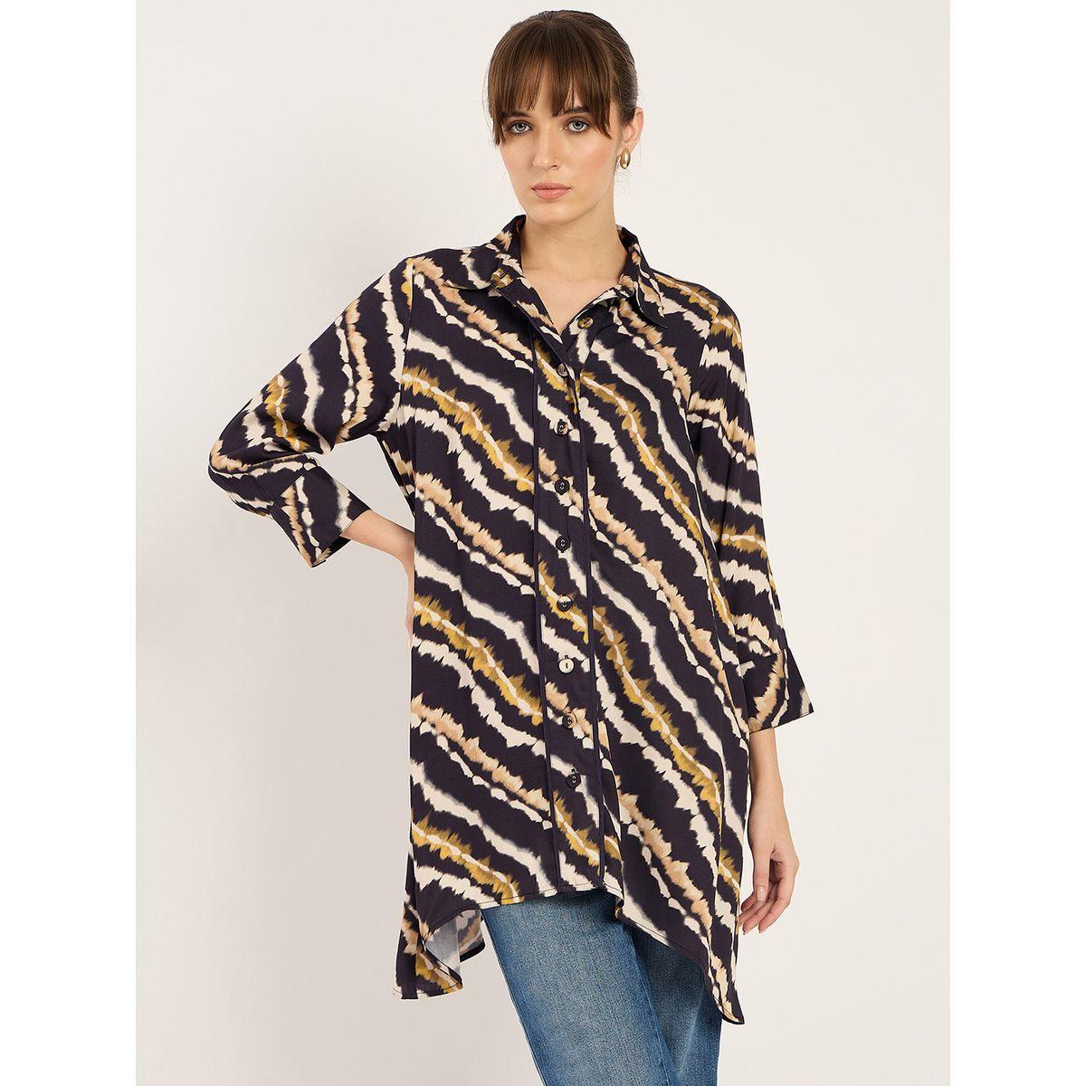 Femmella Tie and Dye Print Asymmetric Hem Tunic-women-clothing-shirtsandblouses-blouses-image-1