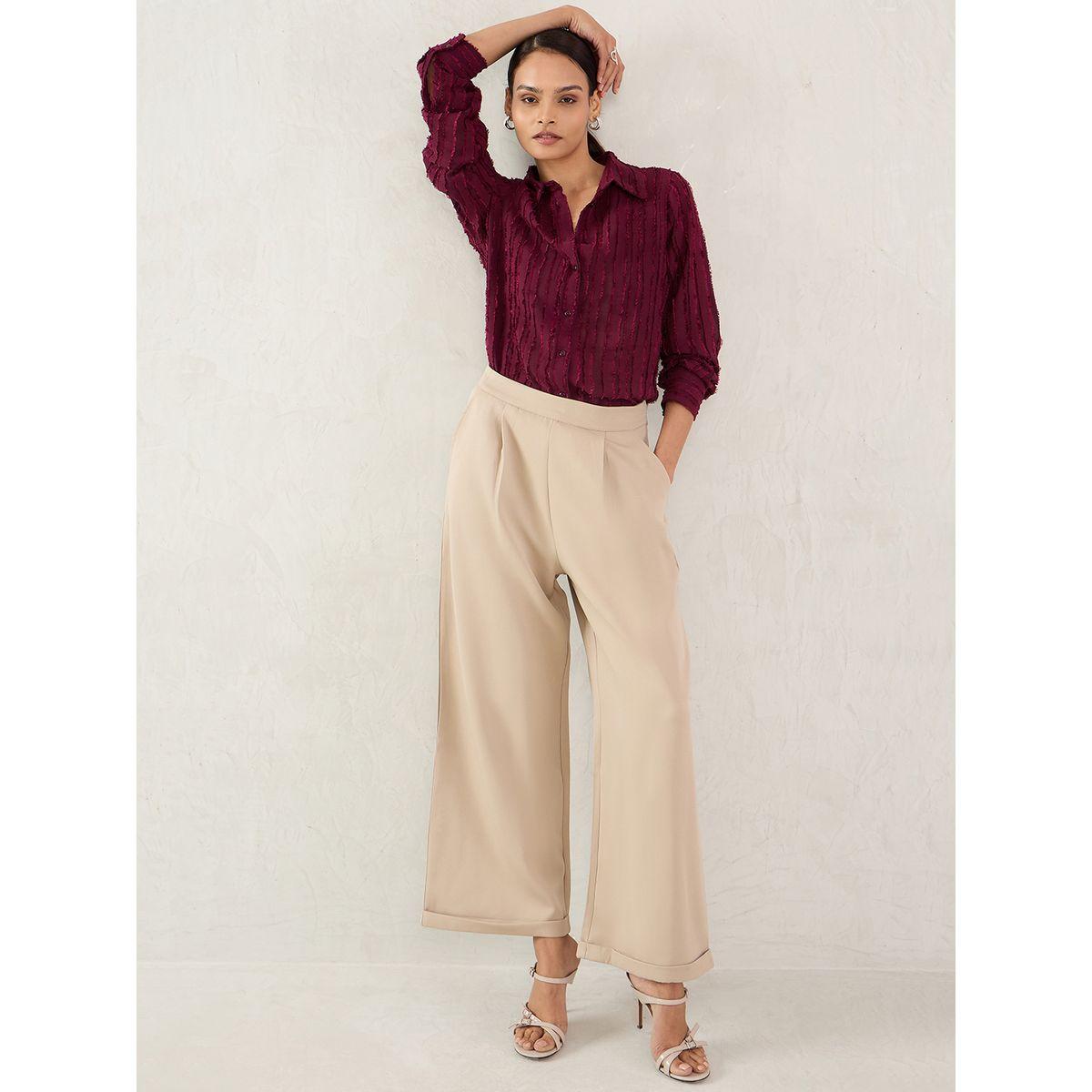 بلوزة بتفاصيل بارزة الملمس مع أزرار-women-clothing-shirtsandblouses-shirts-image-5