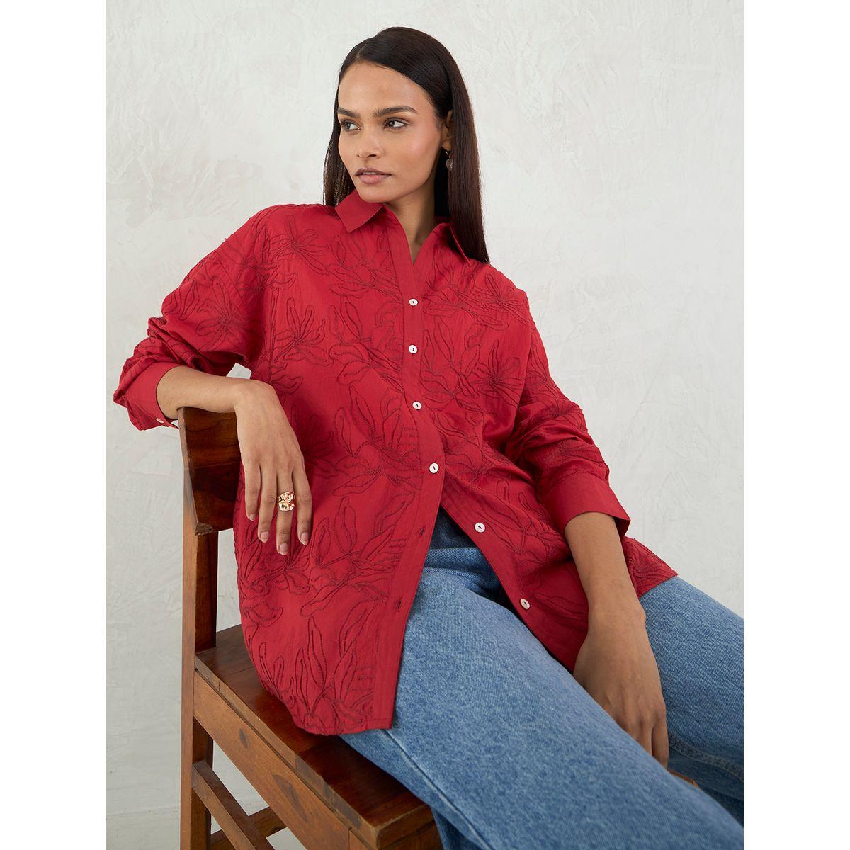 بلوزة طويلة بتفاصيل مُطرزة-women-clothing-shirtsandblouses-shirts-image-6
