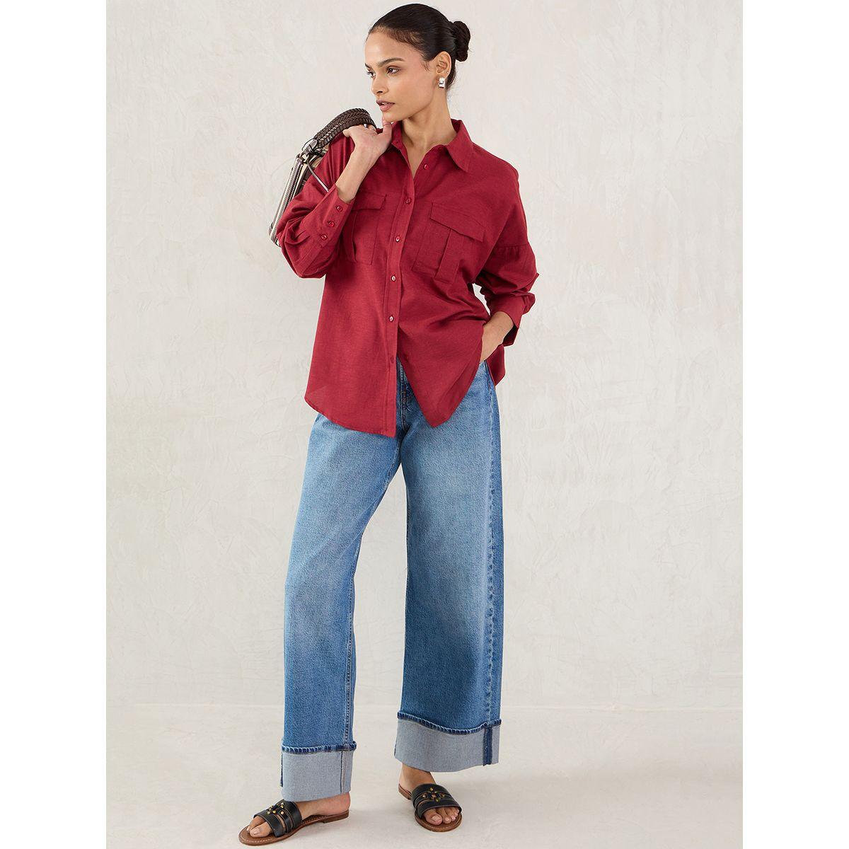 بلوزة بتفاصيل جيوب مع أزرار-women-clothing-shirtsandblouses-shirts-image-5