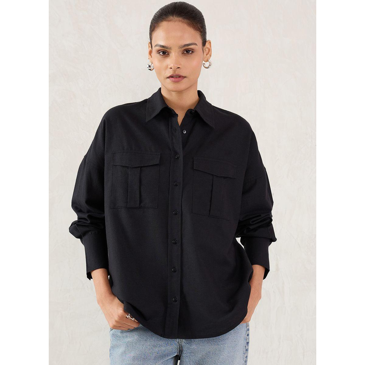 بلوزة بتفاصيل جيوب مع أزرار-women-clothing-shirtsandblouses-shirts-image-1