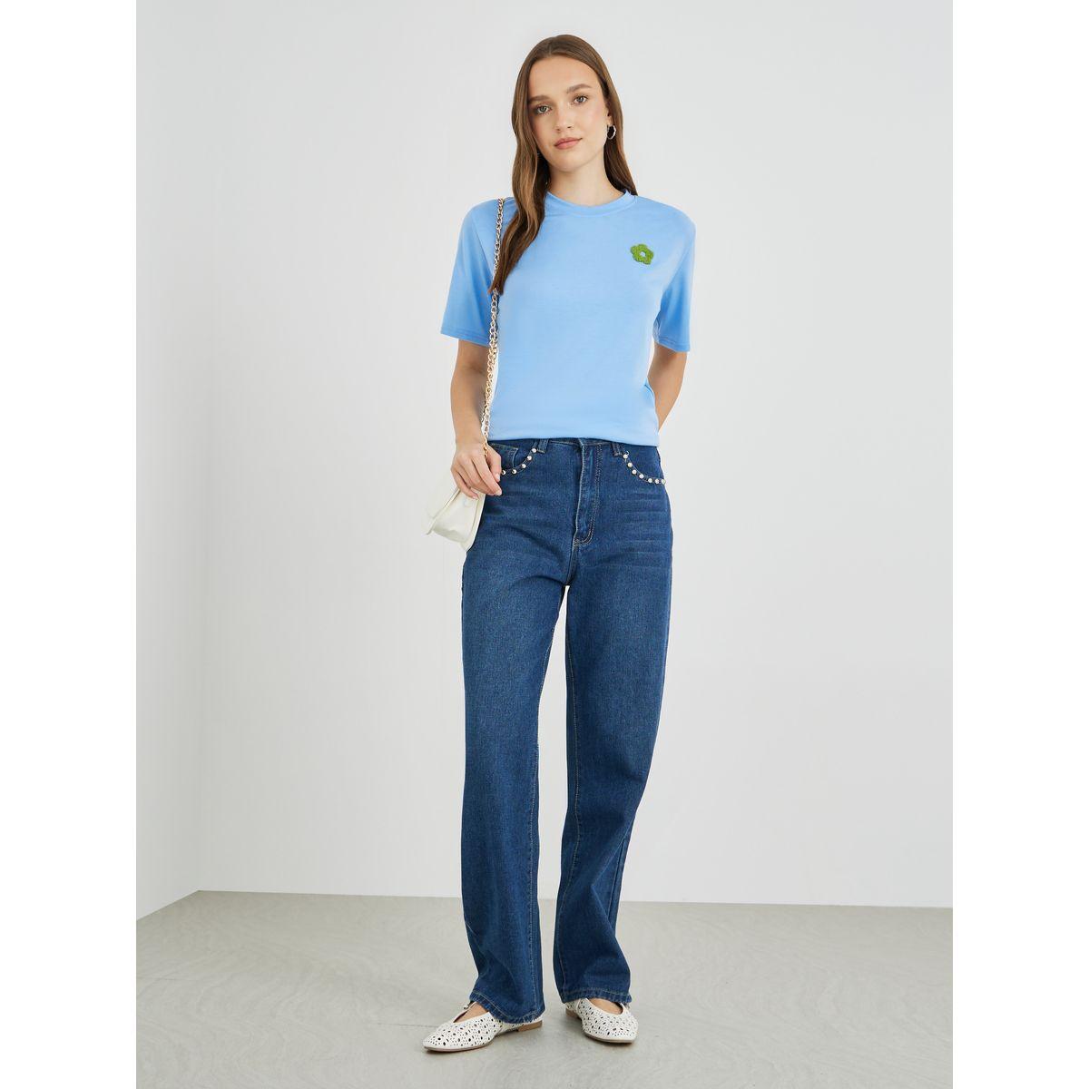 Styli Embroidered Detail Oversized T-Shirt-women-clothing-tshirts-image-2