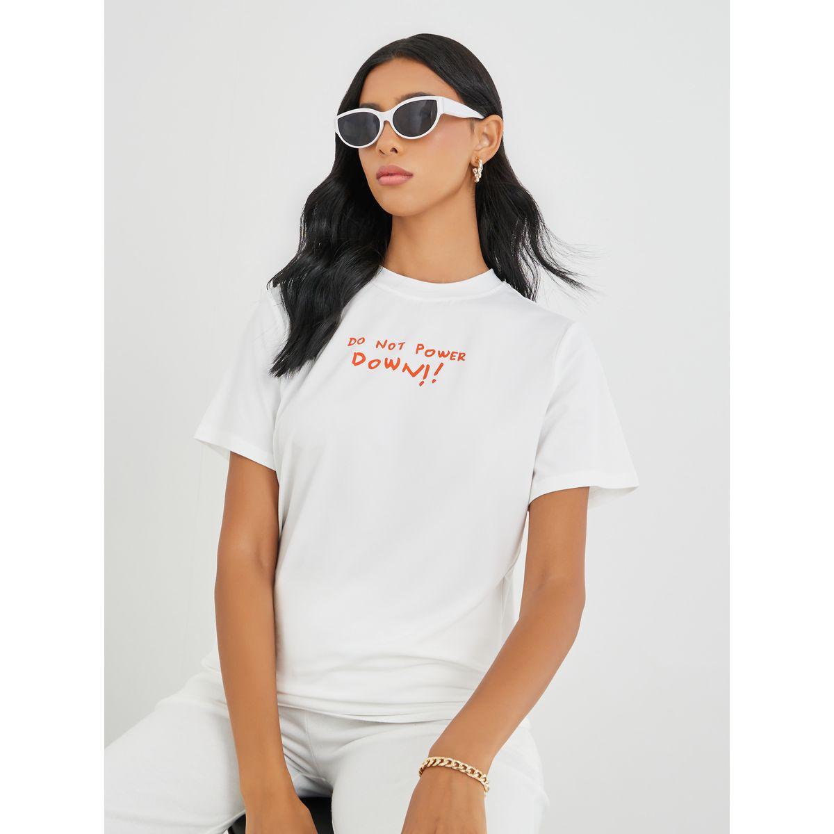 Styli Slogan Print Round Neck T-Shirt-women-clothing-tshirts-image-1