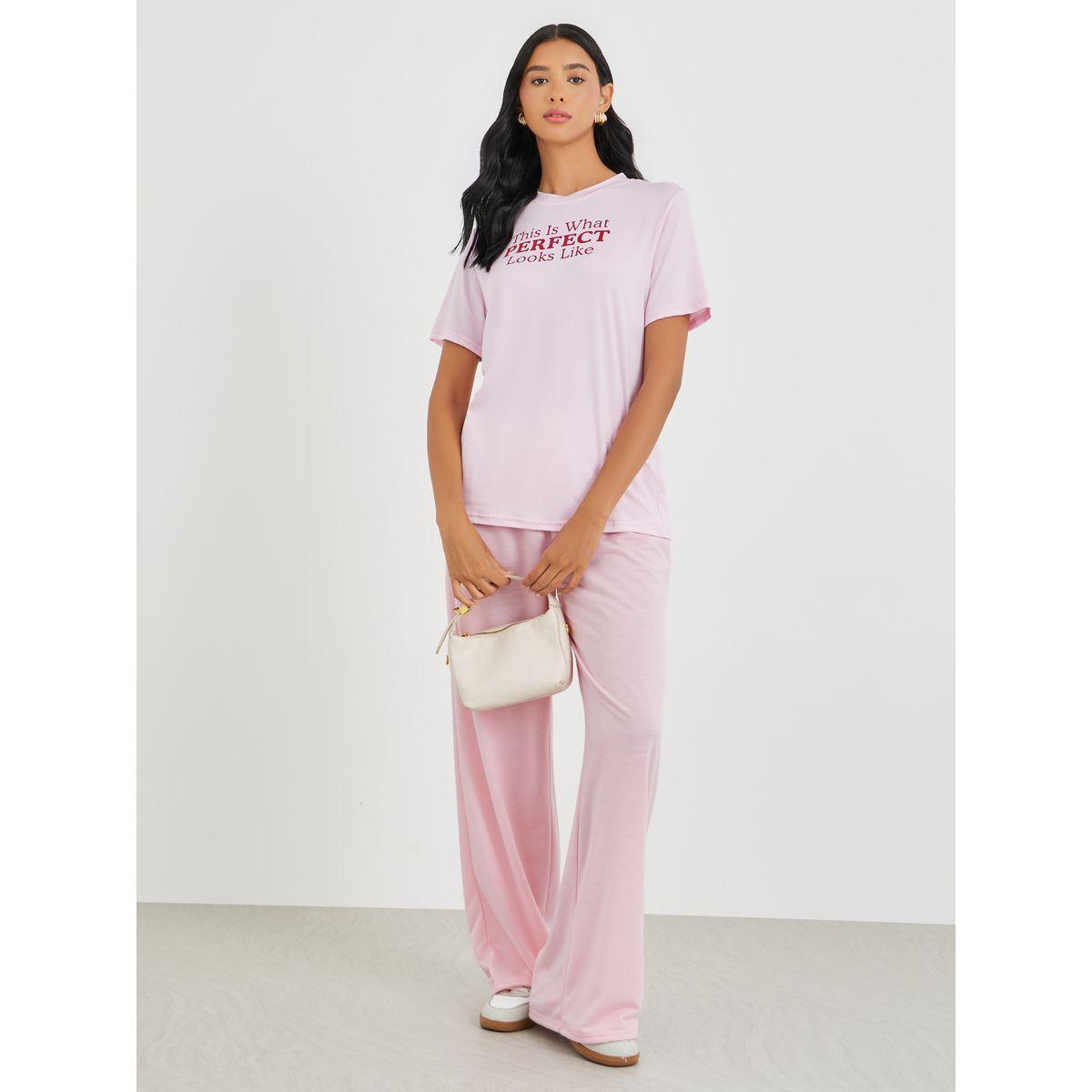 Styli Slogan Print Round Neck T-Shirt-women-clothing-tshirts-image-2