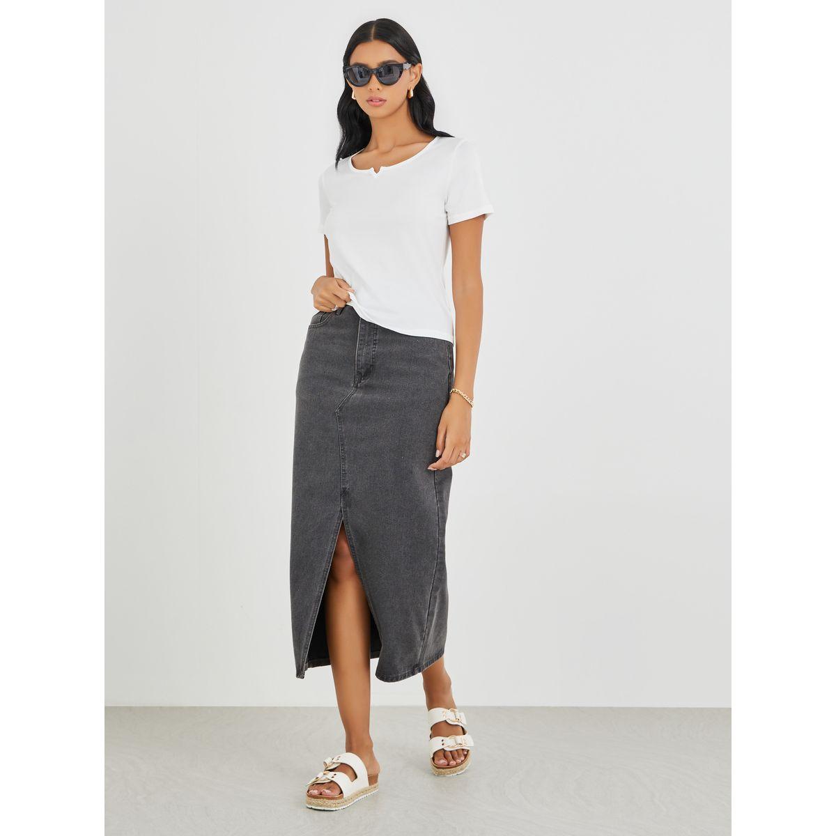 Styli Solid Round Neck T-Shirt-women-clothing-tshirts-image-2