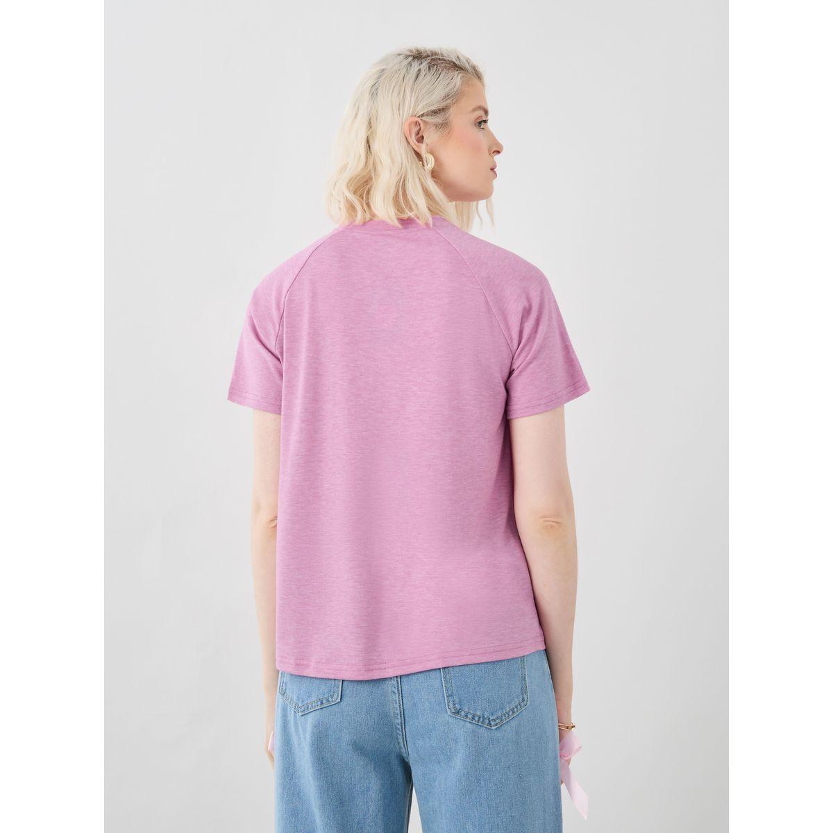 Styli Solid Regular Fit Round Neck T-Shirt-women-clothing-tshirts-image-5
