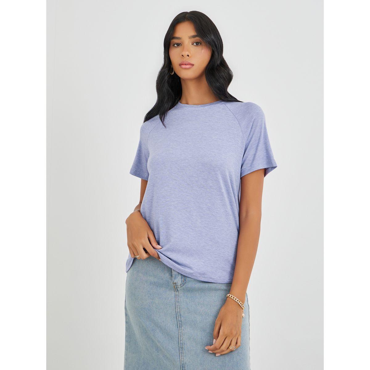 Styli Solid Round Neck T-Shirt-women-clothing-tshirts-image-3