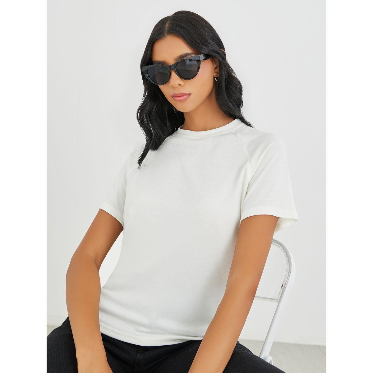 Styli Solid Round Neck T-Shirt-women-clothing-tshirts-image-1