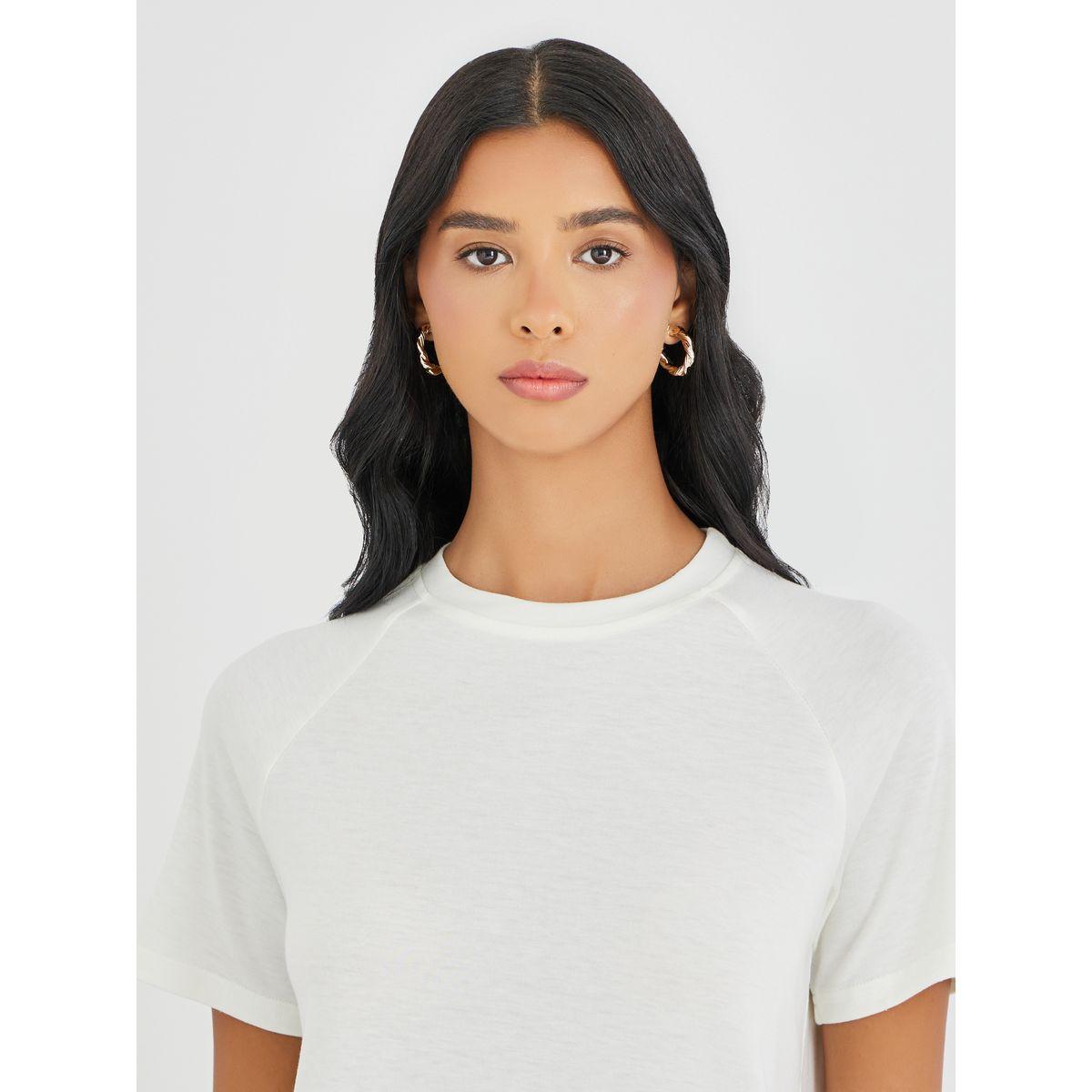 Styli Solid Round Neck T-Shirt-women-clothing-tshirts-image-4