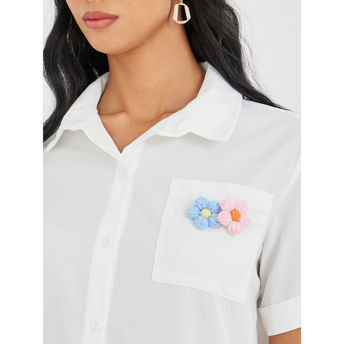 Styli Oversized Pocket Detail Floral Patch Shirt-women-clothing-shirtsandblouses-shirts-image-3