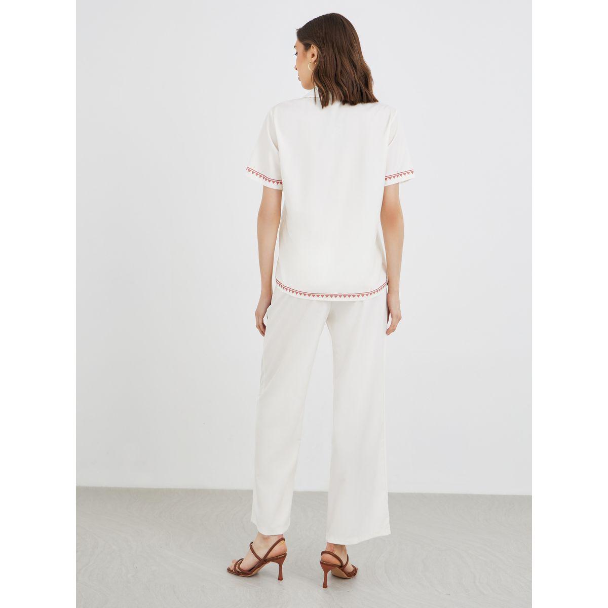 Styli Graphic Printed Buttoned Shirt and Pants Co-Ords-women-clothing-coordsets-image-5