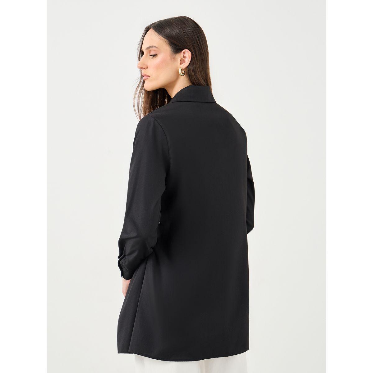 بلوزة سادة واسعة مع أزرار غلق وأكمام طويلة-women-clothing-shirtsandblouses-shirts-image-4