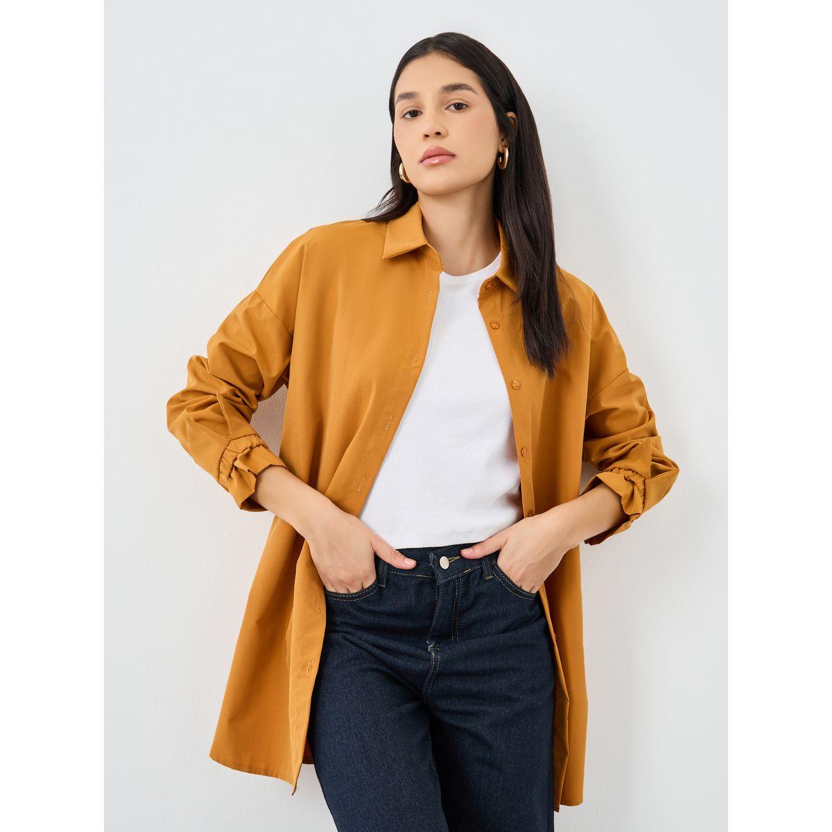 بلوزة طويلة مع أكمام بأساور وأزرار غلق-women-clothing-shirtsandblouses-shirts-image-1