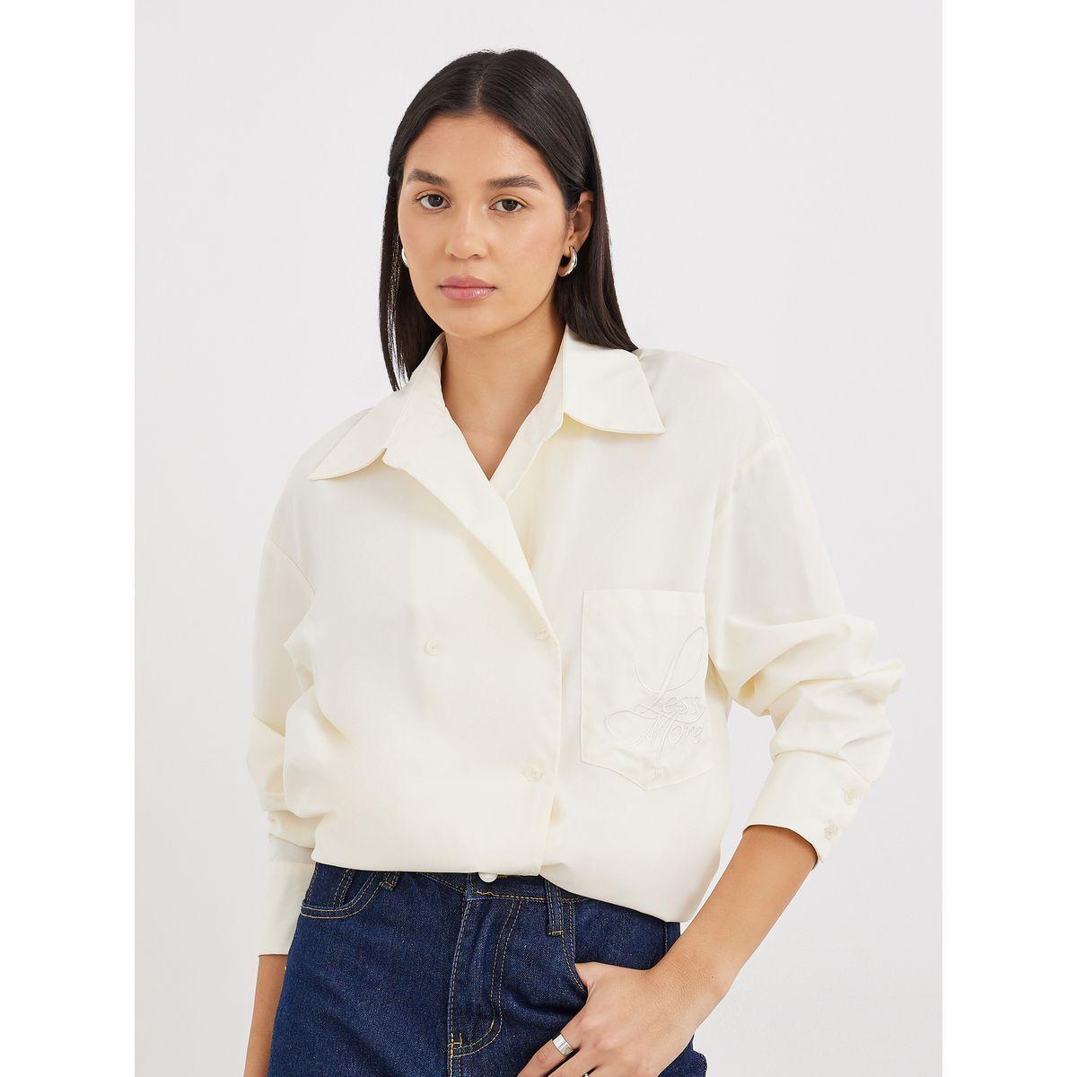 بلوزة طويلة فضفاضة مع جيب-women-clothing-shirtsandblouses-shirts-image-1