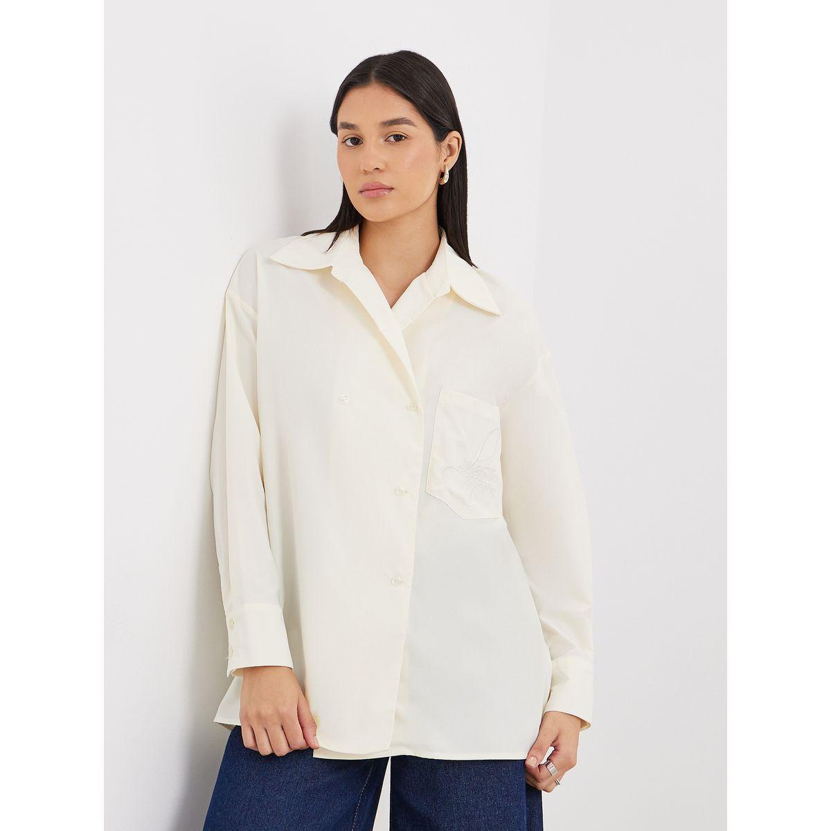 بلوزة طويلة فضفاضة مع جيب-women-clothing-shirtsandblouses-shirts-image-2