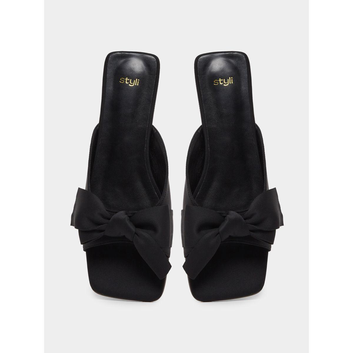 Styli Bow Detail Flat Sandals-women-shoes-sandals-flats-image-5