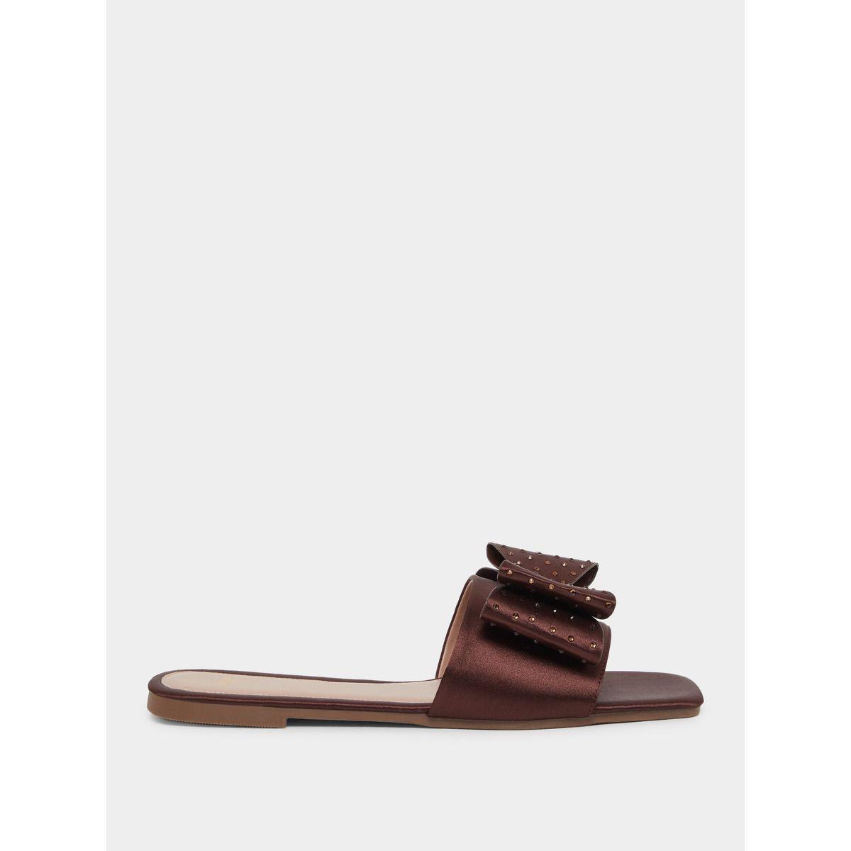 Styli Bow Detail Flat Sandals-women-shoes-sandals-flats-image-1