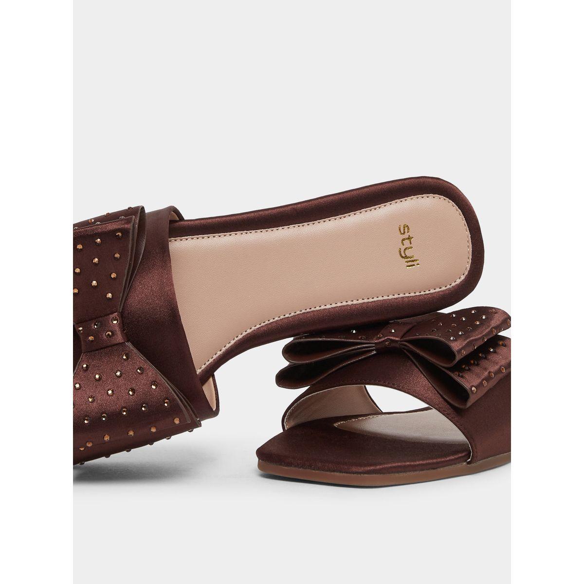Styli Bow Detail Flat Sandals-women-shoes-sandals-flats-image-3