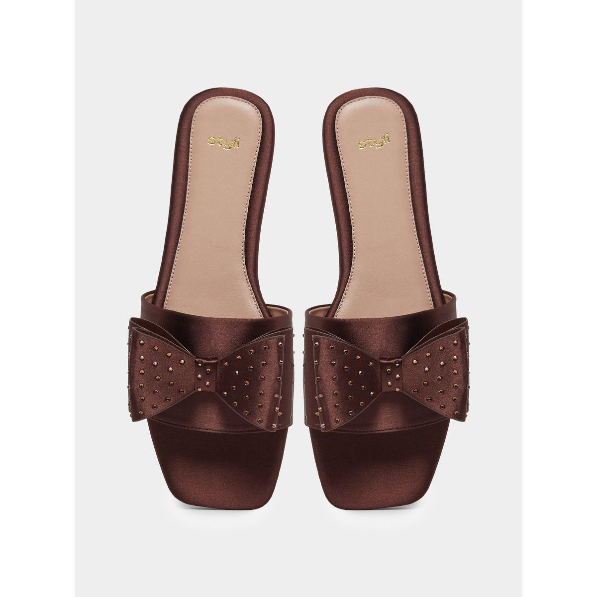 Styli Bow Detail Flat Sandals-women-shoes-sandals-flats-image-5