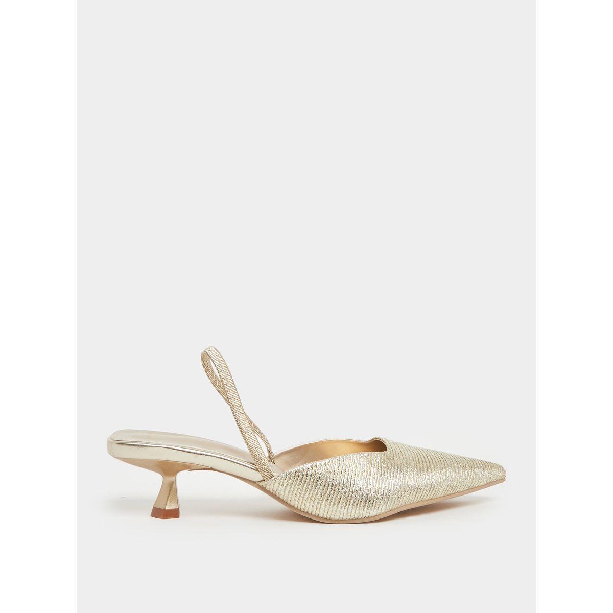 Styli Textured Pointed Toe Kitten Heel Shoes-women-shoes-heels-image-1