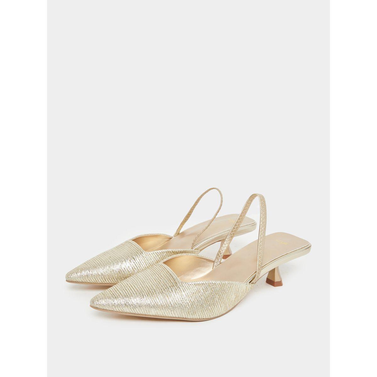 Styli Textured Pointed Toe Kitten Heel Shoes-women-shoes-heels-image-2