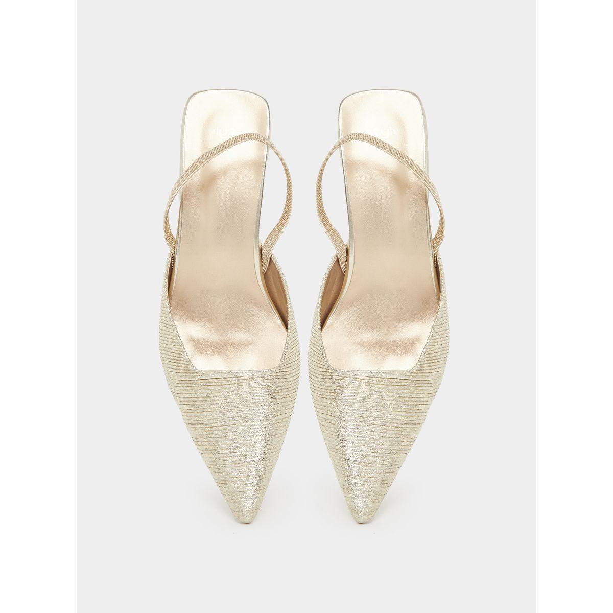 Styli Textured Pointed Toe Kitten Heel Shoes-women-shoes-heels-image-5