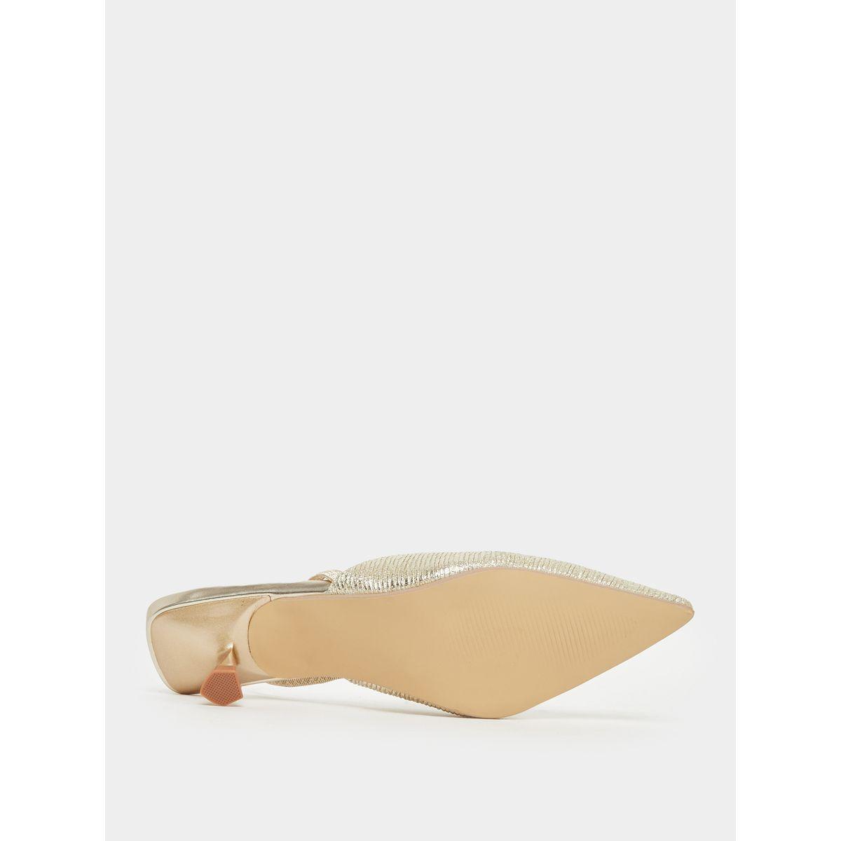 Styli Textured Pointed Toe Kitten Heel Shoes-women-shoes-heels-image-6