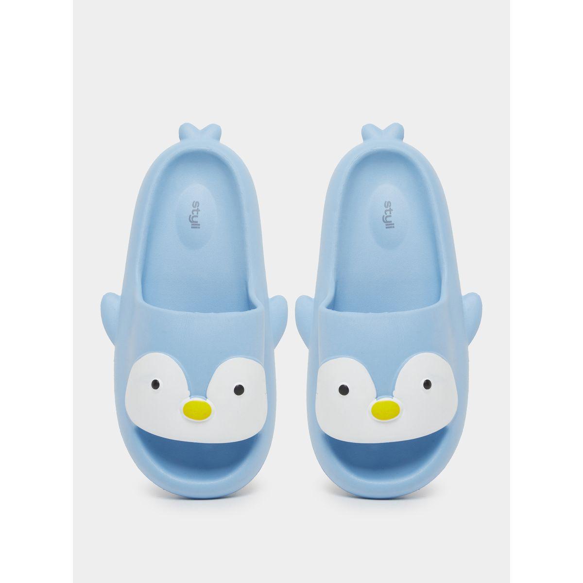Styli Blue Penguin Print Slip-On Slides-women-shoes-flipflopsandslides-image-5