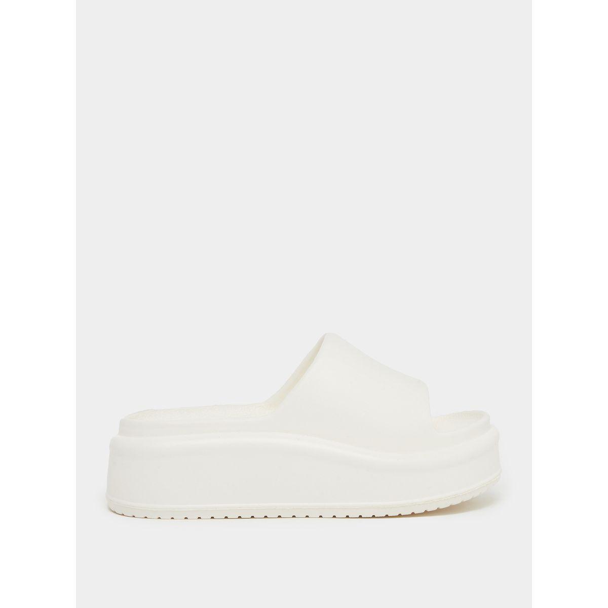Styli Plain Open Toe Slip-On Flatform Slides-women-shoes-sandals-flats-image-1