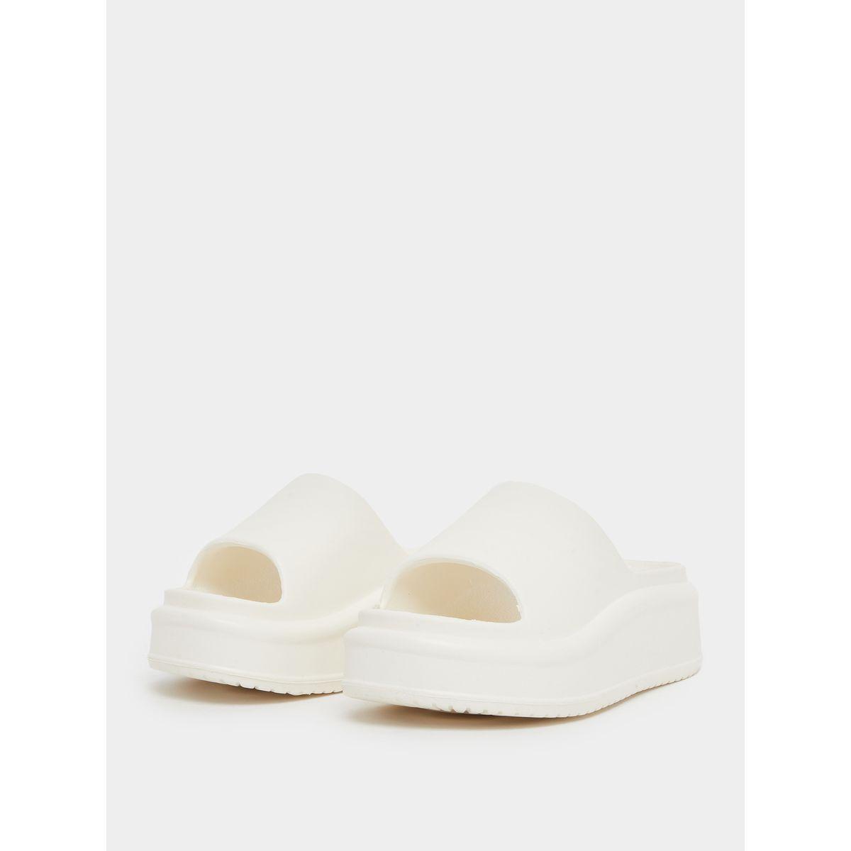 Styli Plain Open Toe Slip-On Flatform Slides-women-shoes-sandals-flats-image-2
