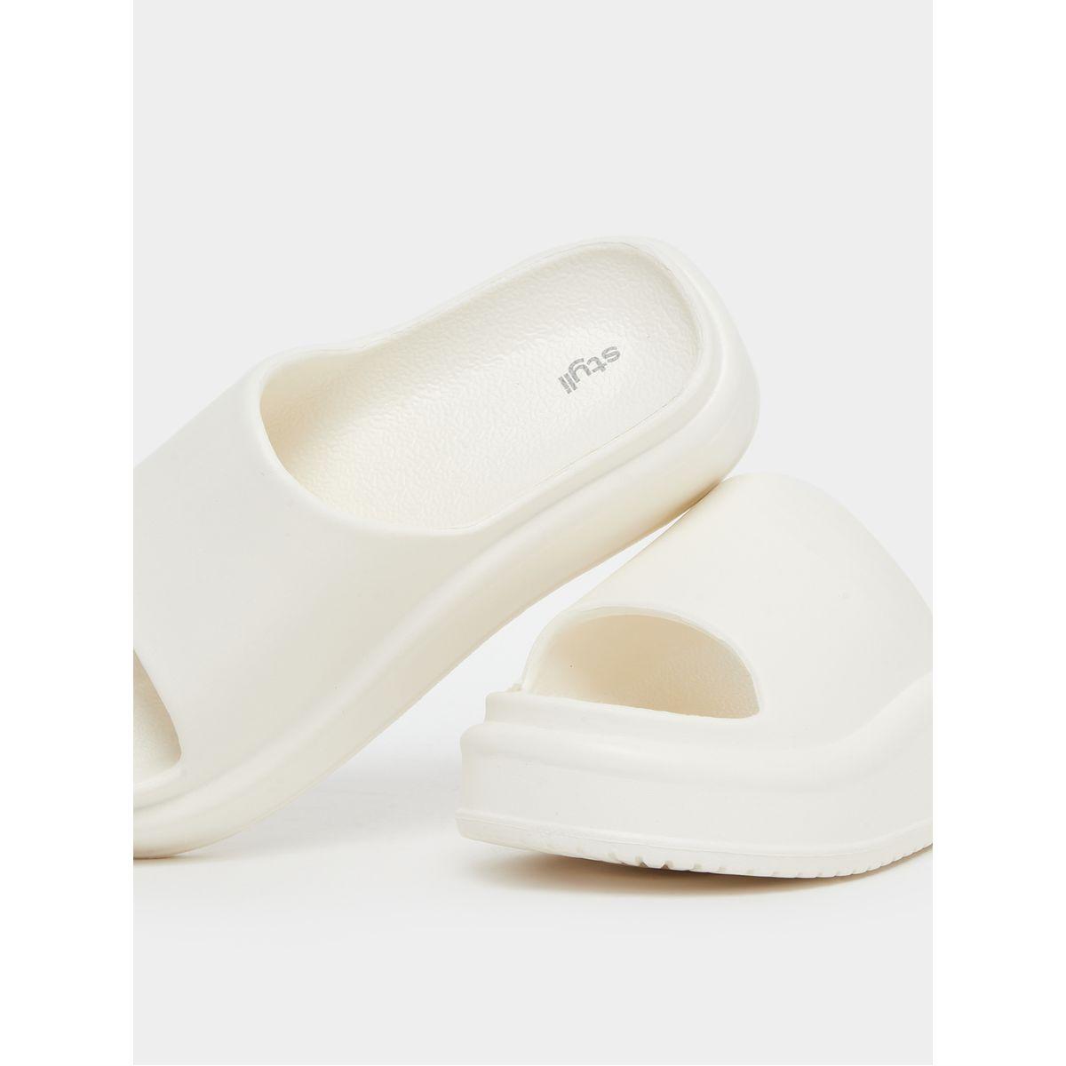 Styli Plain Open Toe Slip-On Flatform Slides-women-shoes-sandals-flats-image-3