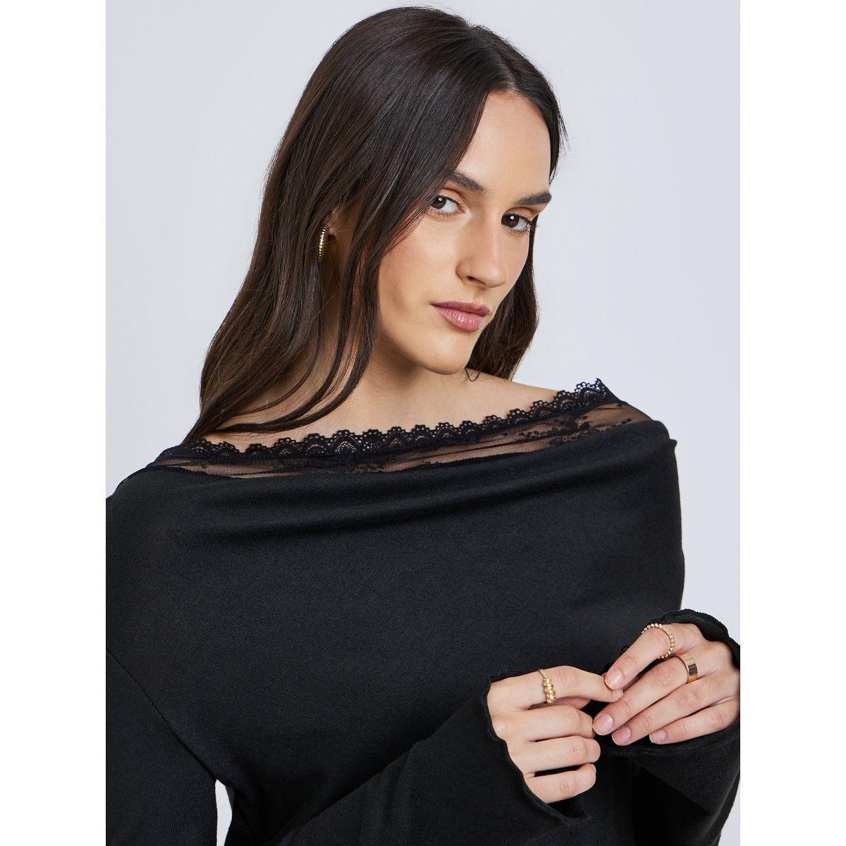 Styli Lace Insert Cowl Neck Blouse-women-clothing-shirtsandblouses-blouses-image-3