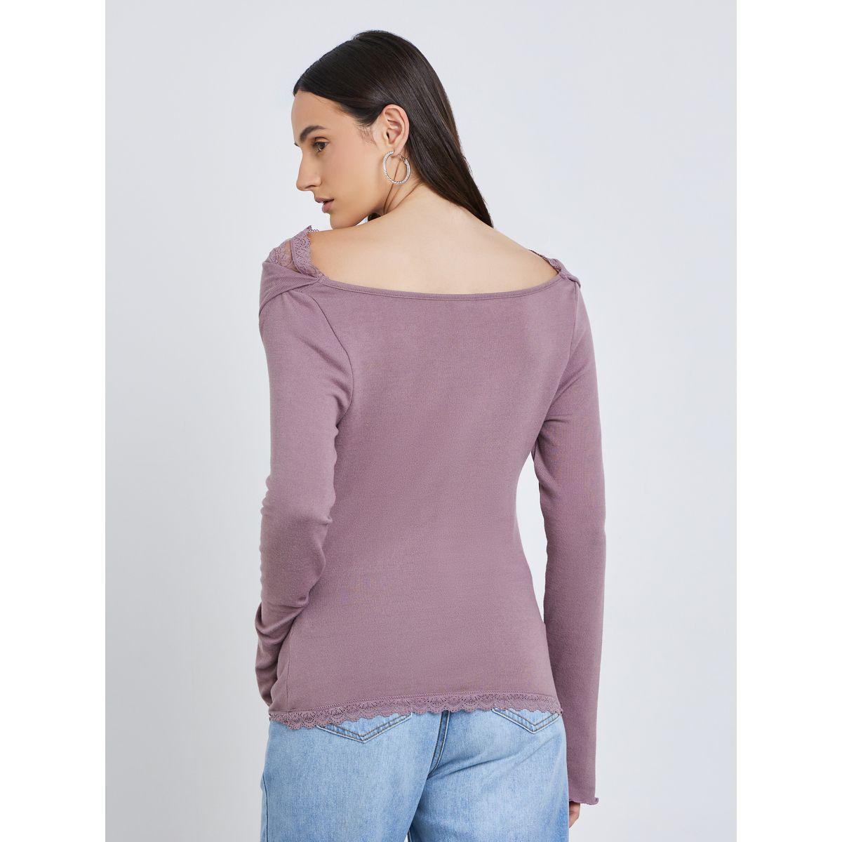 بلوزة بتفاصيل دانتيل مع ياقة منسدلة-women-clothing-shirtsandblouses-blouses-image-4