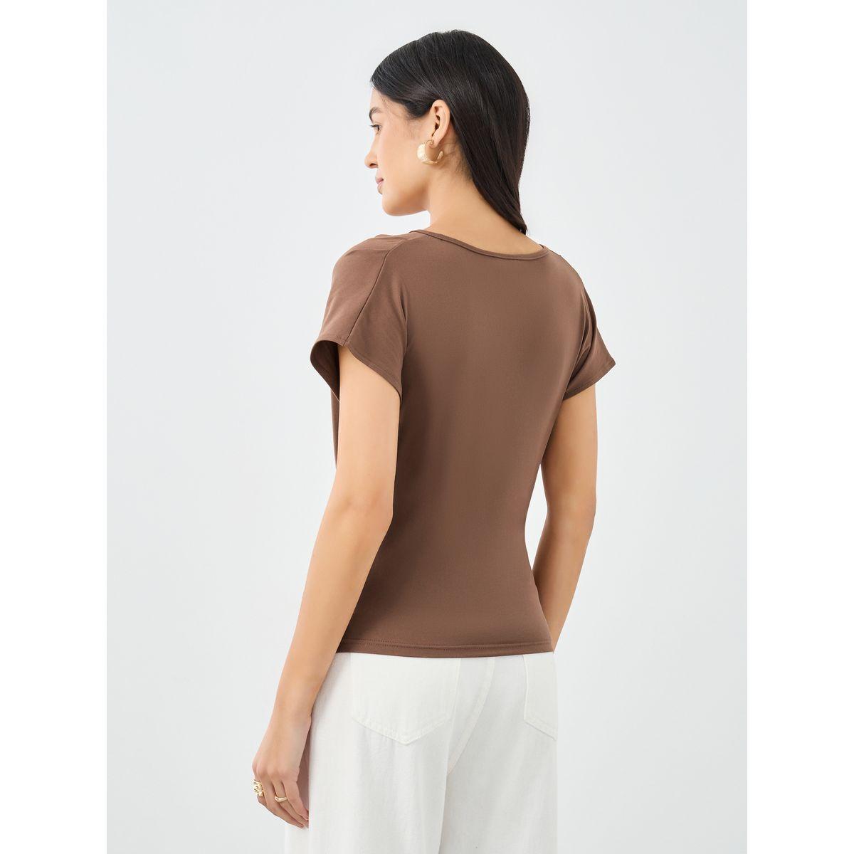 Styli Short Sleeve V Neck Knit Wrap Top-women-clothing-shirtsandblouses-blouses-image-4