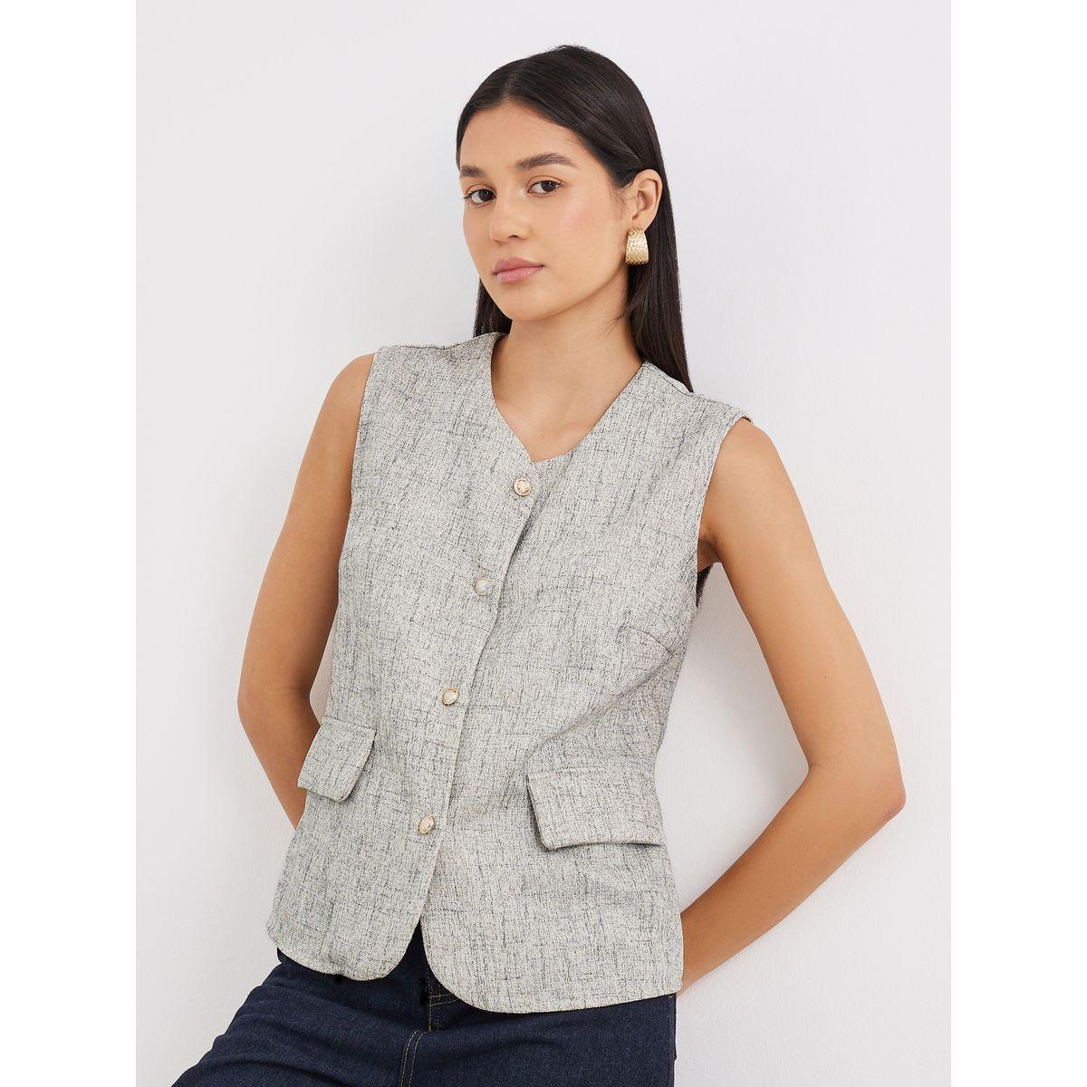 Styli Button Down Sleeveless Waistcoat-women-clothing-coatsandjackets-waistcoats-image-1