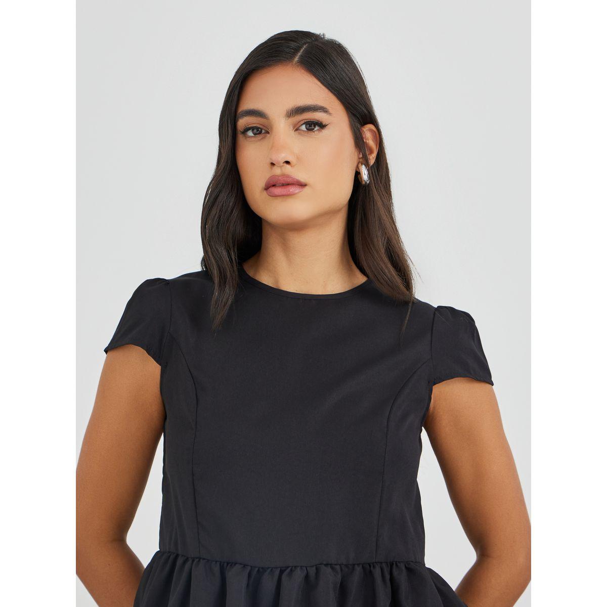 Styli Balloon Hem Short Sleeve Blouse-women-clothing-shirtsandblouses-blouses-image-3