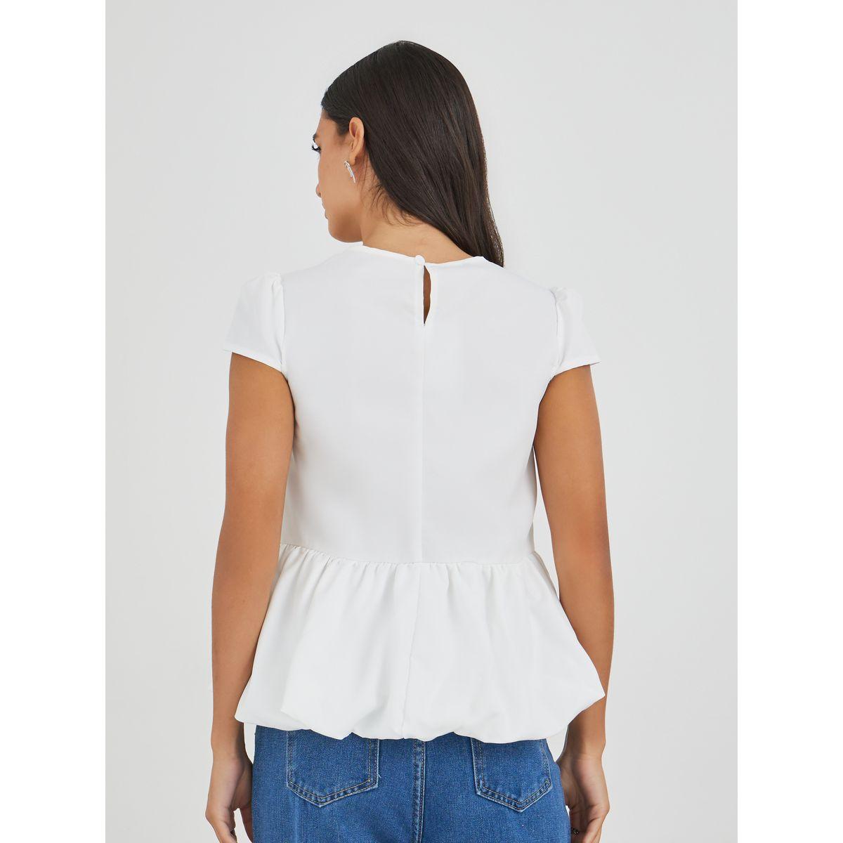 Styli Balloon Hem Short Sleeve Blouse-women-clothing-shirtsandblouses-blouses-image-4