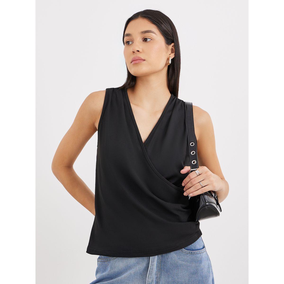 Styli Wrap V-Neck Sleeveless Knit Top-women-clothing-shirtsandblouses-blouses-image-1