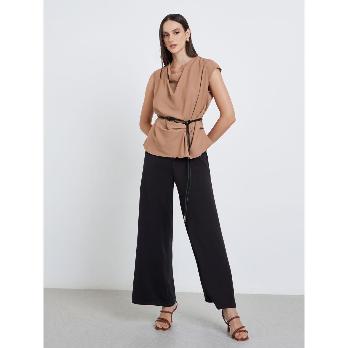 بلوزة بلا أكمام بتفاصيل منسدلة مع حزام-women-clothing-shirtsandblouses-blouses-image-2