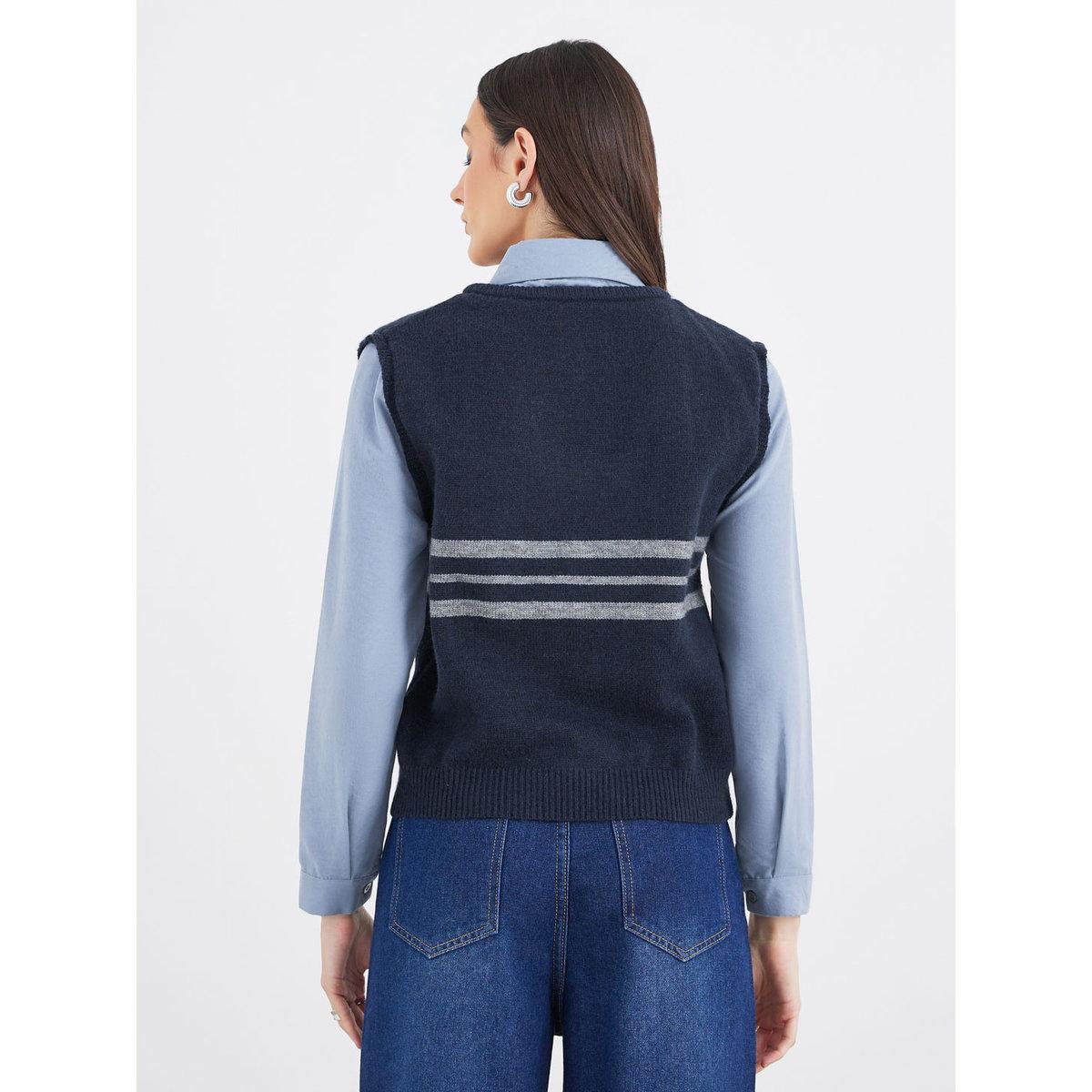 بلوزة بأكمام طويلة مع فيست بدون أكمام-women-clothing-shirtsandblouses-shirts-image-5
