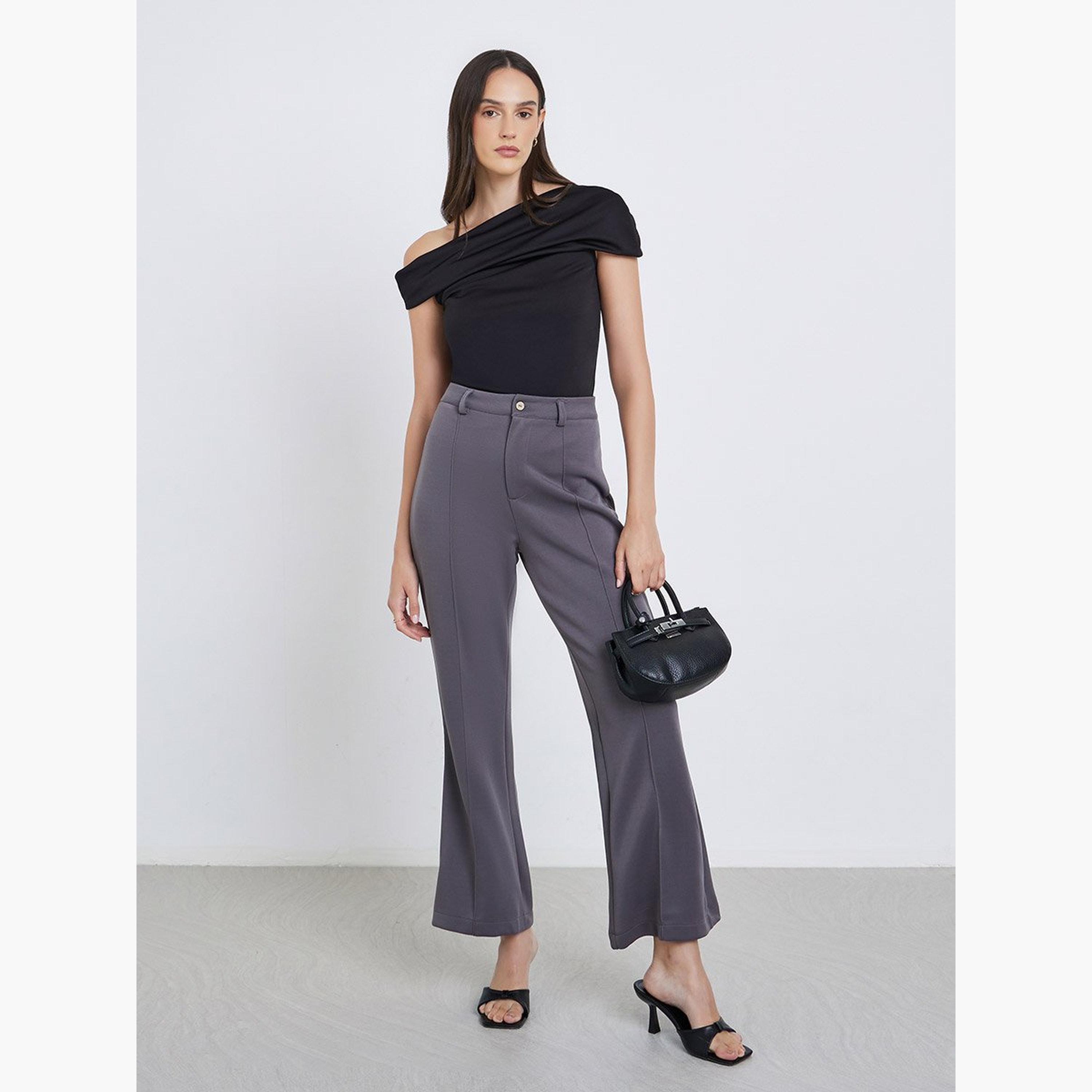 Styli Off Shoulder Plain Knit Top-women-clothing-tshirts-image-3