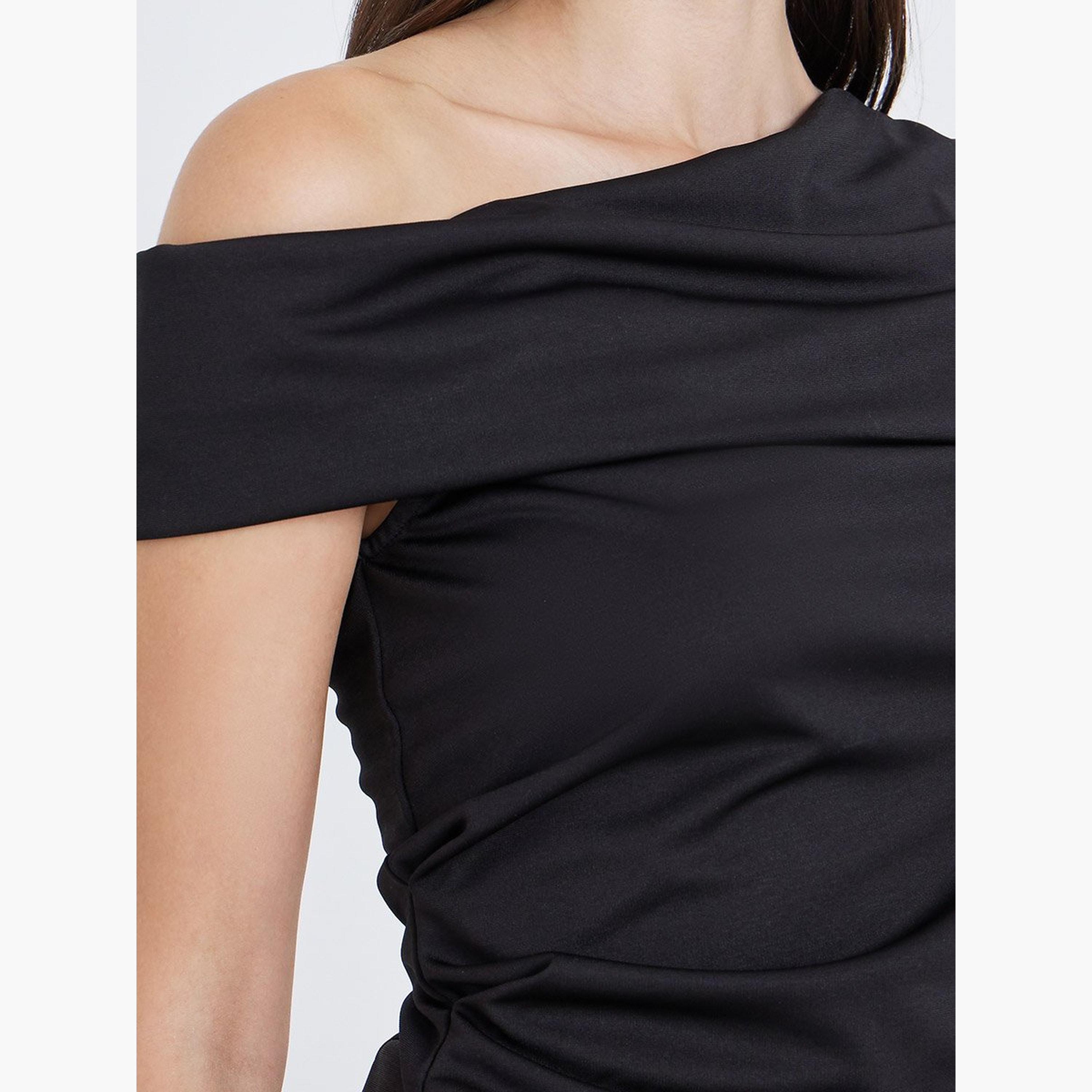 Styli Off Shoulder Plain Knit Top-women-clothing-tshirts-image-4